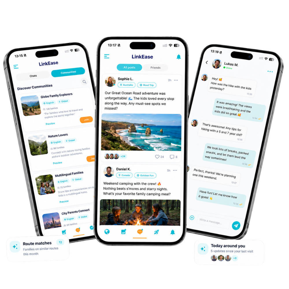 LinkEase community and chat mockup
