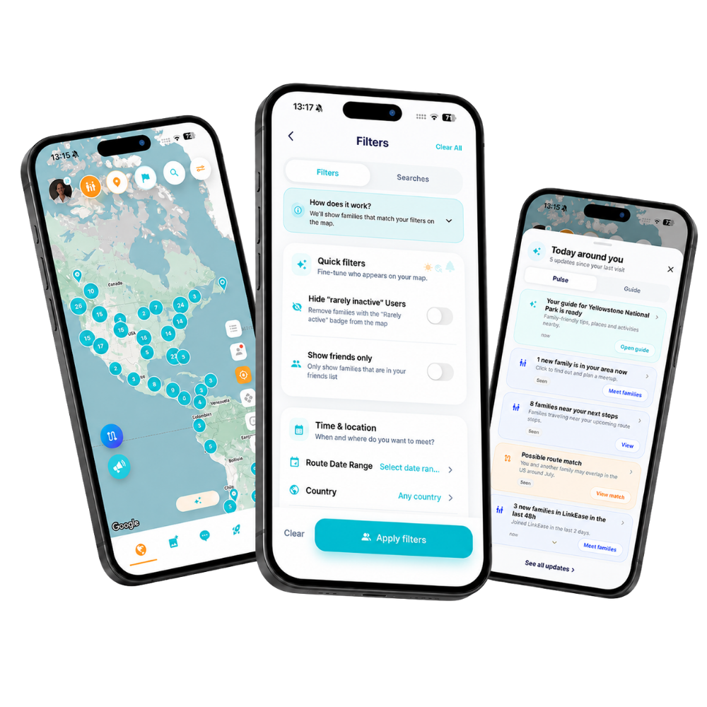 LinkEase map and filters mockup