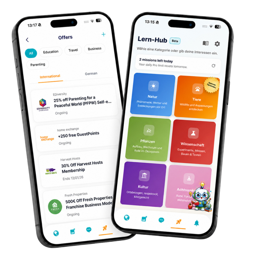LinkEase offers and kids learning mockup